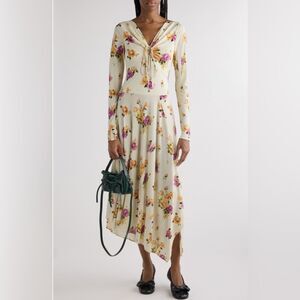 NWT Acne Studios Edna Rose Print Long Sleeve Dress Size M